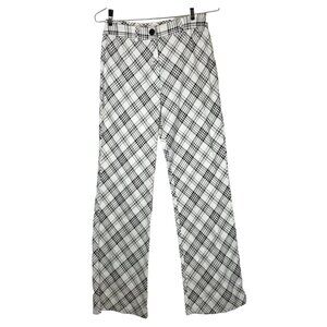 NWT Pretty‎ Damage Womens Pants Size Small (26in Waist) Black & White Plaid